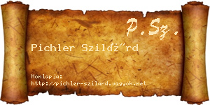 Pichler Szilárd névjegykártya